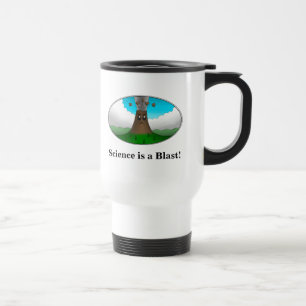 "Science is a Blast!" Cartoon Volcano Travel Mug