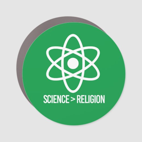 Science is greater than Religion Car Magnet