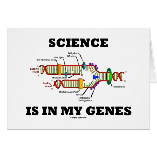 Science Is In My Genes (DNA Replication) Cards (Front Horizontal)