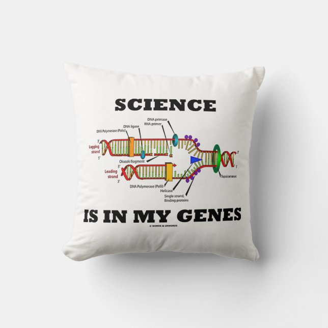 Science Is In My Genes (DNA Replication) Throw Pillow (Front)