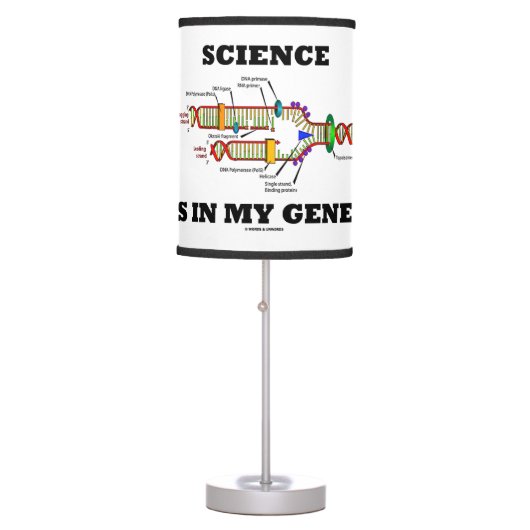 Science Is In My Genes Genetics DNA Humor Table Lamp (Front)