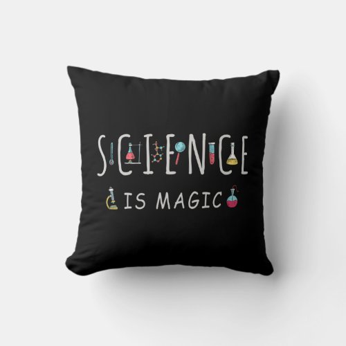 Science is magic throw pillow