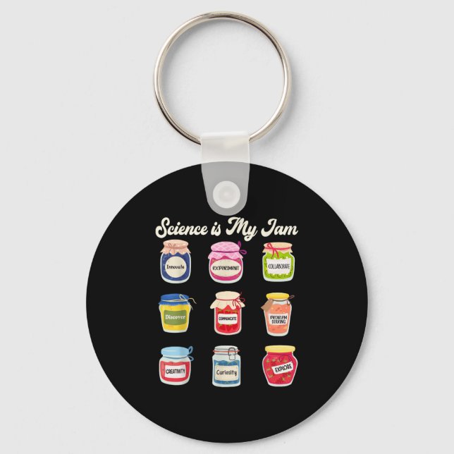 Science Is My Jam Science Technology Engineering T Keychain (Front)