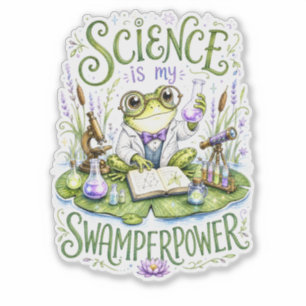 Science is my Swamperpower Frog Scientist Sticker