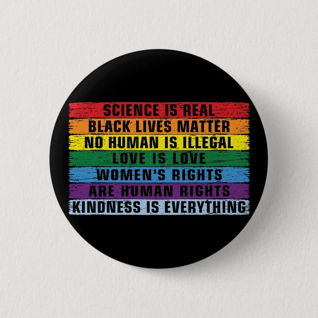 Science Is Real Black Lives Matter  Button (Front)