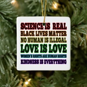 Science is Real Black Lives Matter Ceramic Ornament