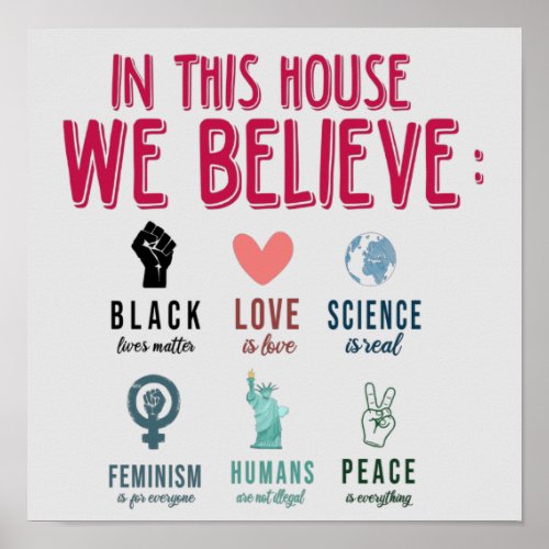 Science Is Real Black Lives Matter Love Is Love Poster