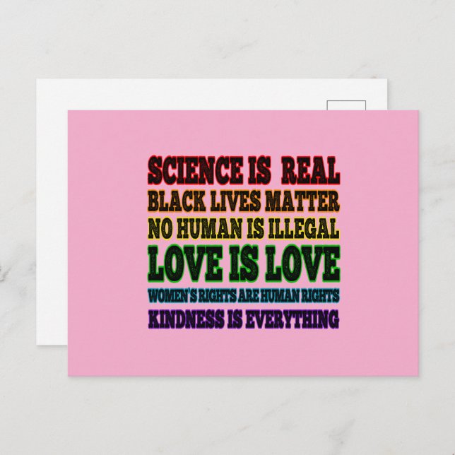 Science is Real Black Lives Matter Postcard (Front/Back)