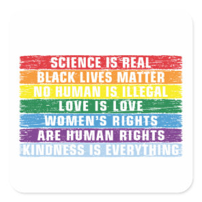science is real - black Lives Matter Square Sticker