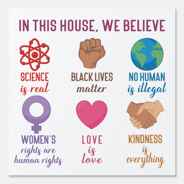 Science is real BLM Love is Love Kinsness Equality Sign (Front)