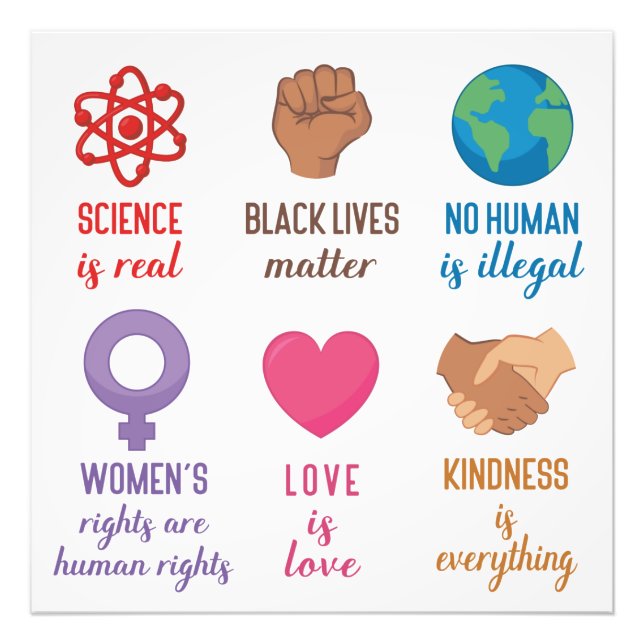 Science is real Love is Love Kinsness Equality Photo Print (Front)