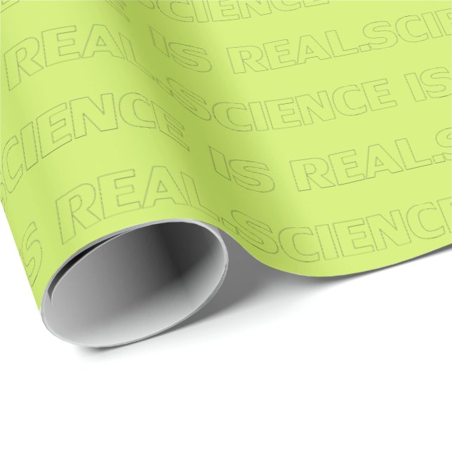 Science is Real modern outline typography neon Wrapping Paper (Roll Corner)