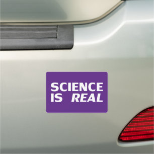 Science is Real purple white modern typography Car Magnet