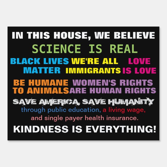 Science Is Real Values Yard Sign (Front)