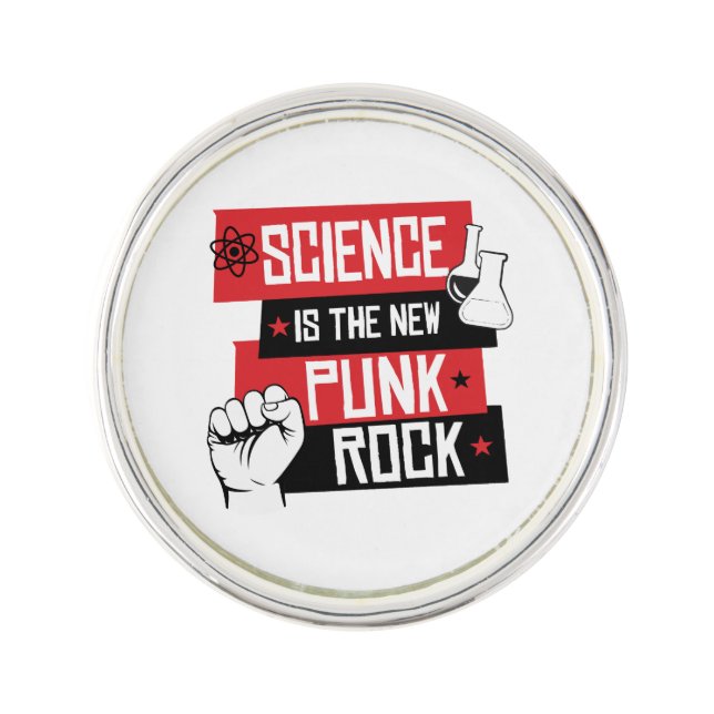 SCIENCE IS THE NEW PUNK ROCK LAPEL PIN (Front)