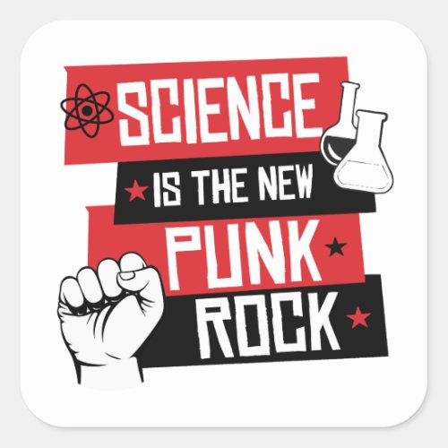 Science is the new punk rock square sticker