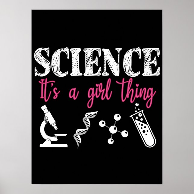 Science - It's a Girl Thing Funny Poster (Front)