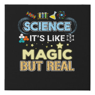 Science Its Like Magic But Real Cute Scientist Faux Canvas Print