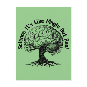 science it's like magic but real postcard
