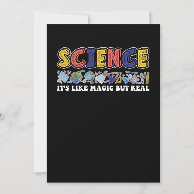 Science It's Like Magic But Real Scientist Invitation (Front)