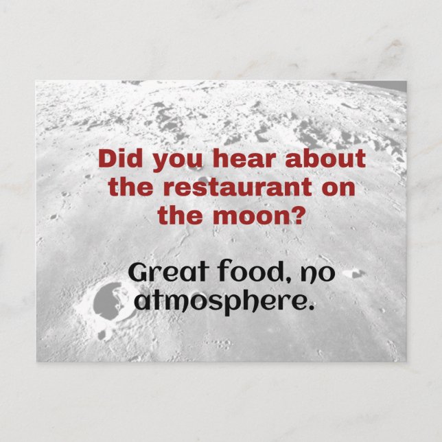 Science Joke, Dad Joke postcard Moon (Front)