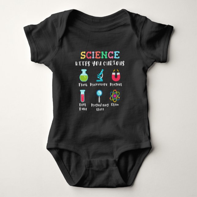 Science keeps you curious baby bodysuit (Front)