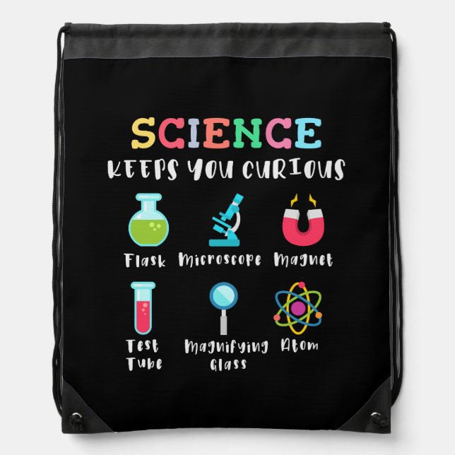 Science keeps you curious drawstring bag (Front)