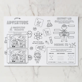 Science Kids Activity Placemat