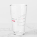 Science Lab Beaker Personalized Drinking Glass<br><div class="desc">For the science lover in your life. This glass is made to look like a piece of laboratory glassware, with graduations for a 250 ml beaker. You can even personalize it with your initials or name, just like you would in a lab setting. Design is repeated on front and back....</div>