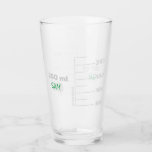 Science Lab Beaker Personalized Drinking Glass<br><div class="desc">For the science lover in your life. This glass is made to look like a piece of laboratory glassware, with graduations for a 250 ml beaker. You can even personalize it with your initials or name, just like you would in a lab setting. Design is repeated on front and back....</div>