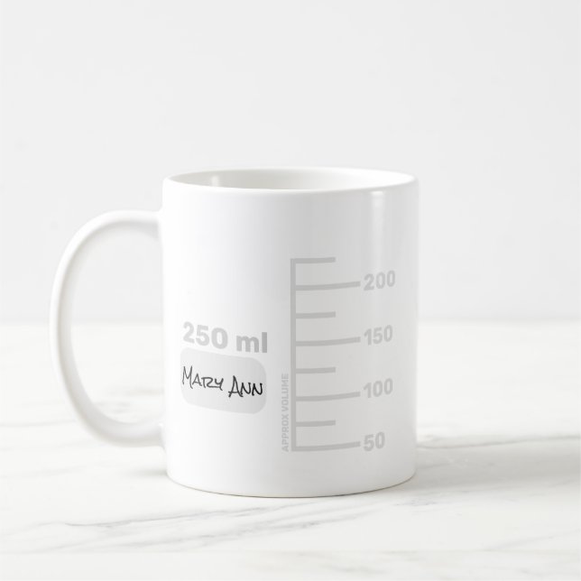 Science Lab Beaker Personalized Large Label Mug (Left)