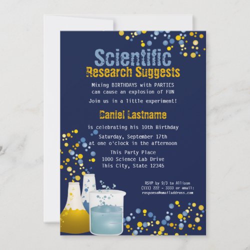 Science Lab Birthday Invitation