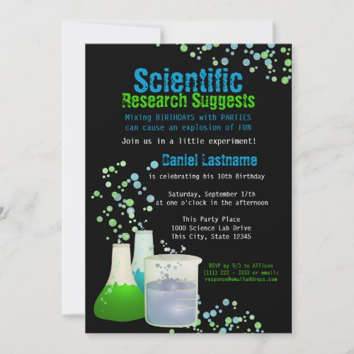 Science Lab Birthday Invitation