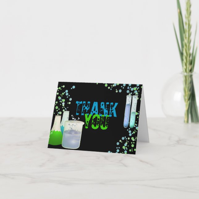 Science Lab Birthday Thank You Card (Front)