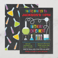Science Lab Experiment Birthday Party Invitation