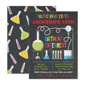 Science Lab Experiment Birthday Party Invitation