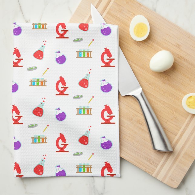 Science Lab Pattern Kitchen Towel (Quarter Fold)