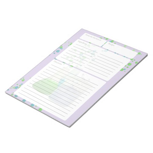 Science Lab Recipe Pages Notepad