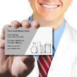 Science Lab Theme Business Cards<br><div class="desc">Science laboratory themed business card template created with lab test glassware and classic business card layout. Designed for a medical testing lab,  genealogy services,  or science testing lab.</div>