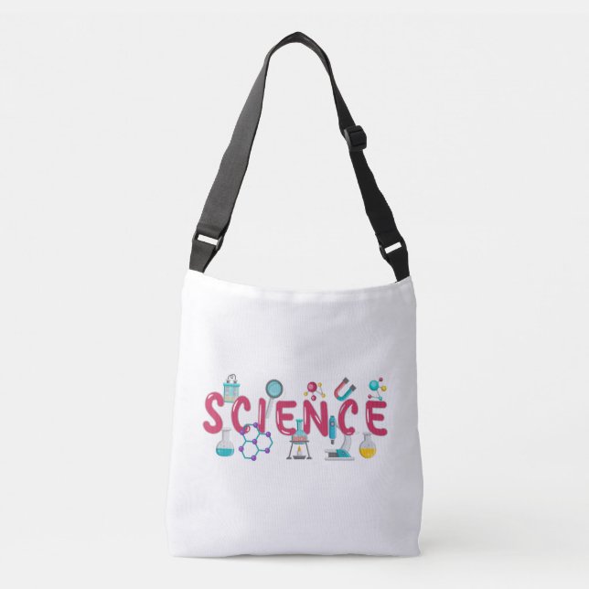 Science laboratory apparatus crossbody bag (Front)