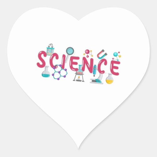 Science laboratory apparatus heart sticker