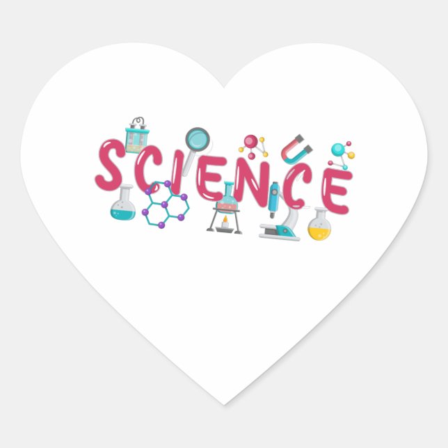 Science laboratory apparatus heart sticker (Front)