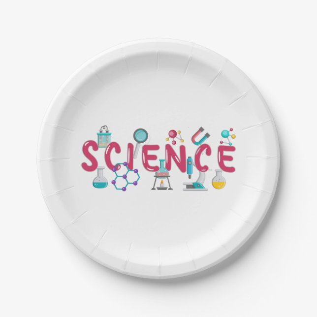 Science laboratory apparatus paper plates (Front)