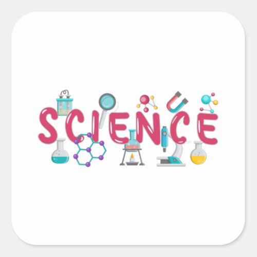 Science laboratory apparatus square sticker