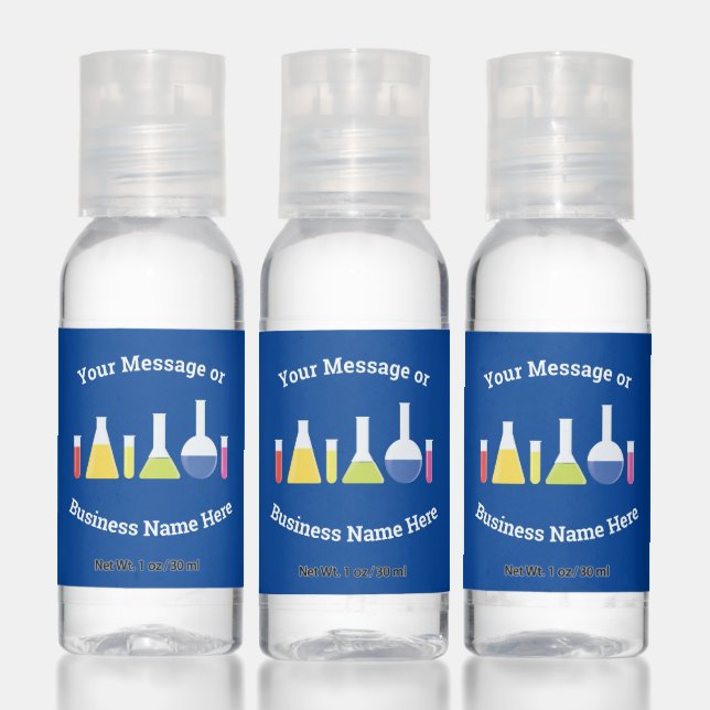 Science Laboratory Business Logo Name Message Hand Sanitizer (Set)