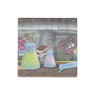 Science Laboratory with experiments bubbling Stone Magnet