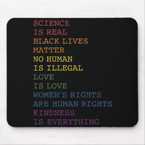 Science love kindness rainbow gay lesbian pride mouse pad