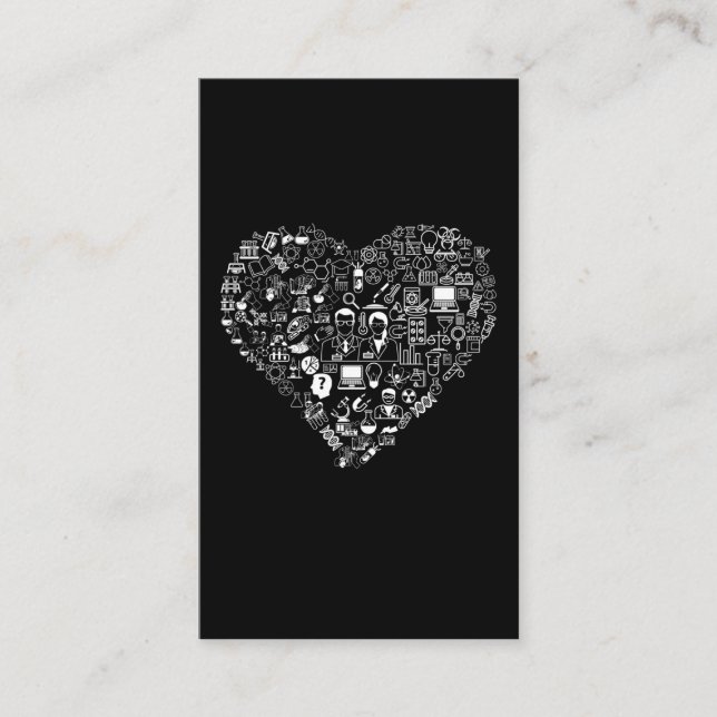 Science Love Maths Physics Chemistry Heart Business Card (Front)