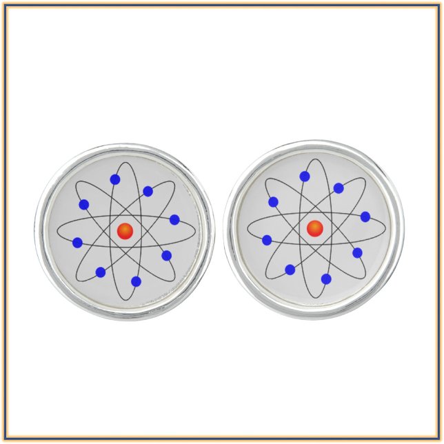 Science Lover Atom Pair of Cufflinks (Bookmark my store: https://www.zazzle.com/store/capricepetit?rf=238091145531749709)