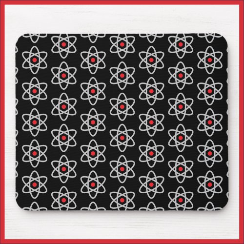 Science Lover Black and Red Atom Mousepad